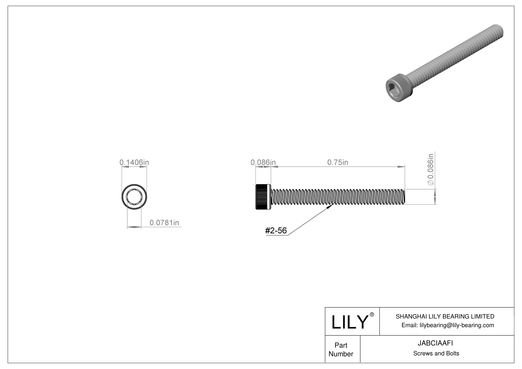 JABCIAAFI 合金钢内六角螺钉 cad drawing