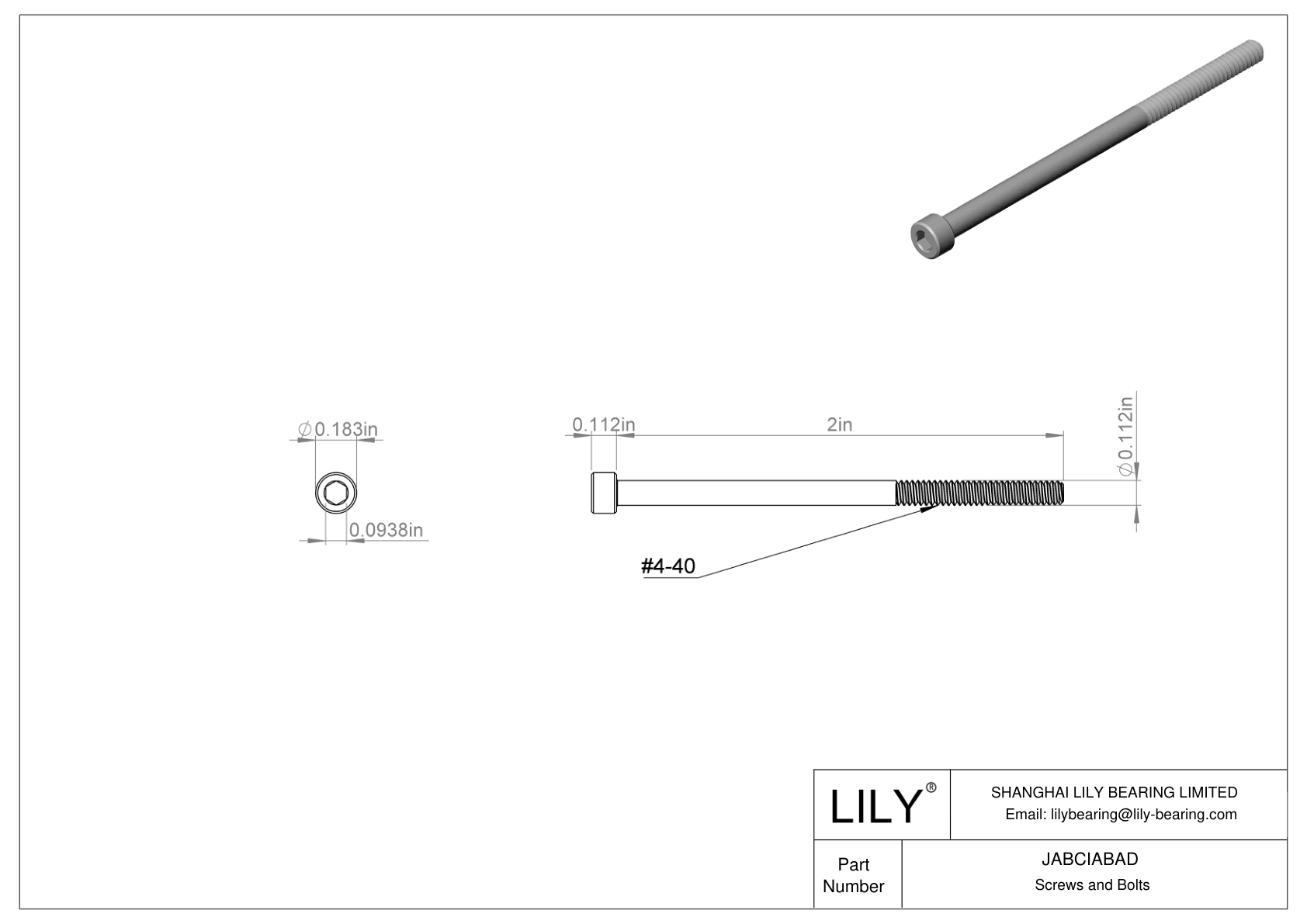 JABCIABAD 合金钢内六角螺钉 cad drawing