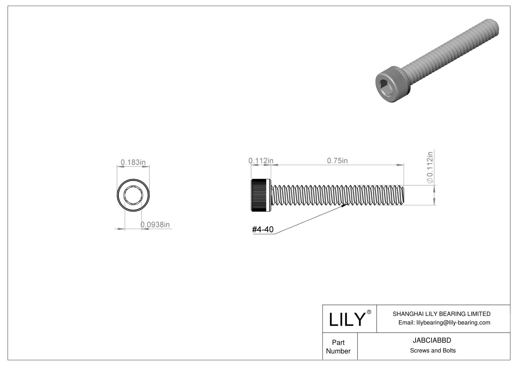 JABCIABBD Tornillos de cabeza cilíndrica de acero aleado cad drawing