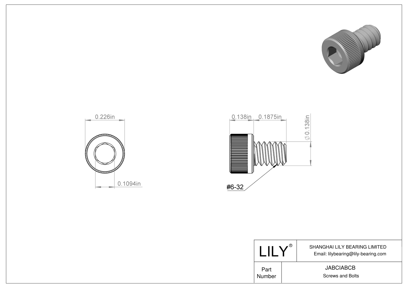 JABCIABCB 合金钢内六角螺钉 cad drawing