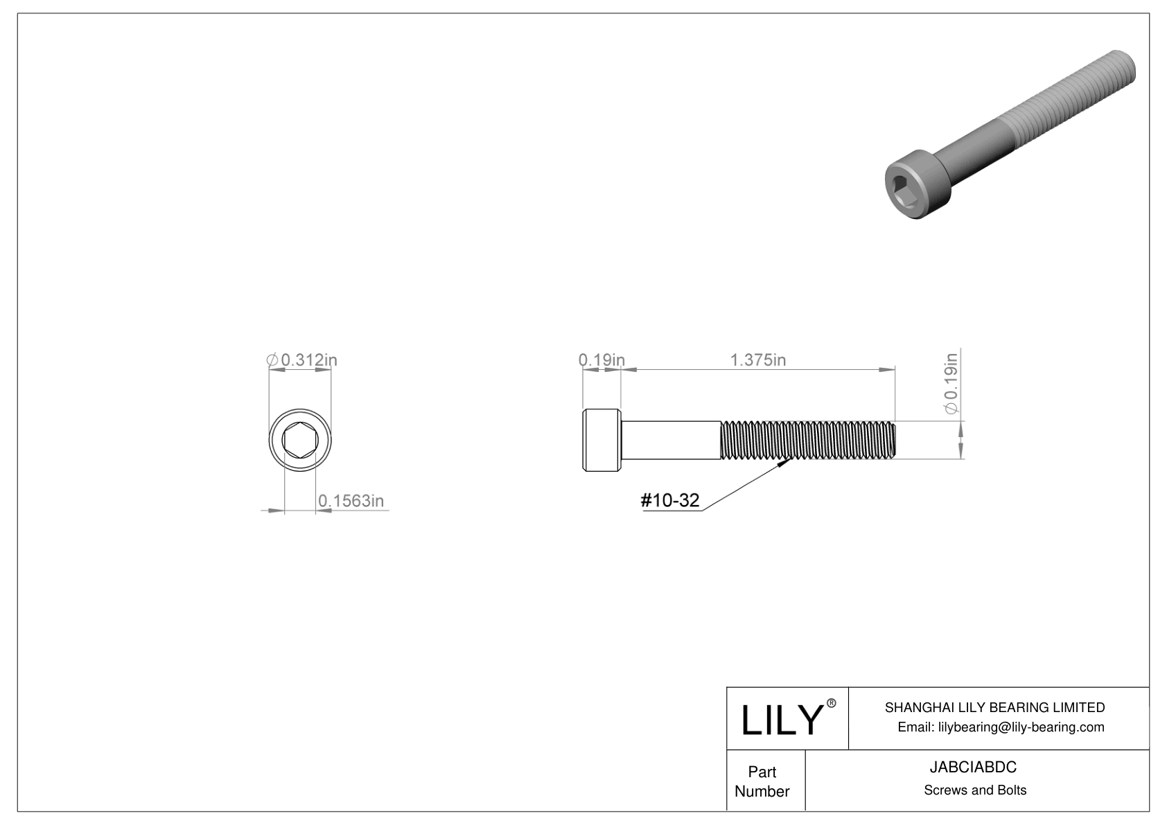 JABCIABDC Tornillos de cabeza cilíndrica de acero aleado cad drawing