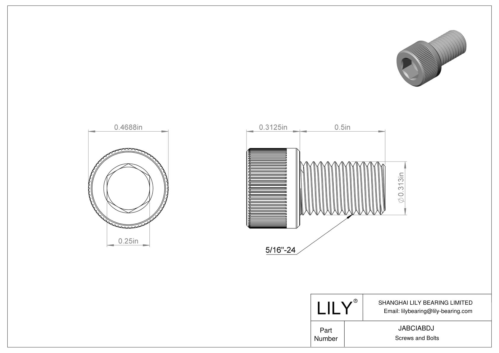 JABCIABDJ Alloy Steel Socket Head Screws cad drawing