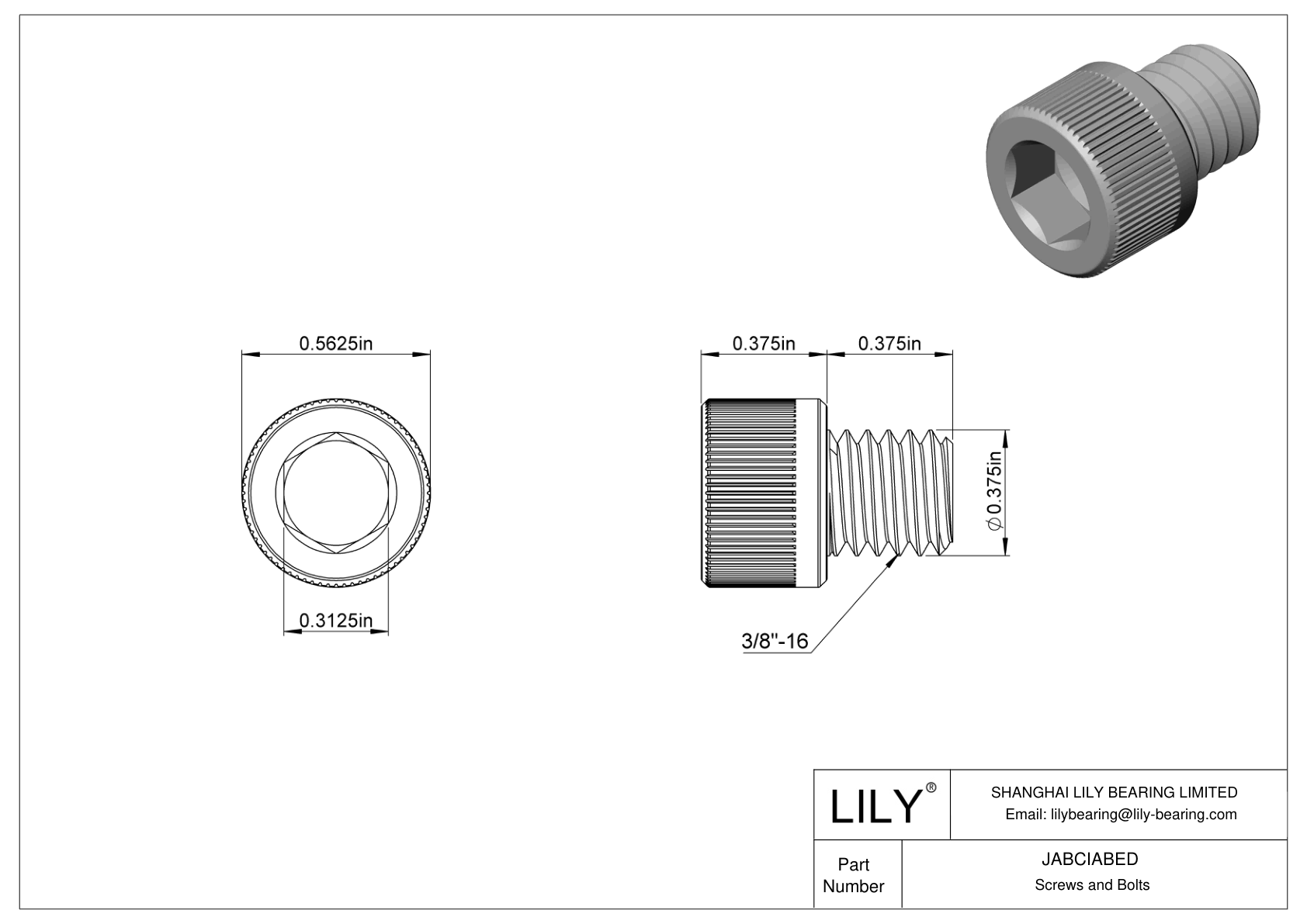 JABCIABED Tornillos de cabeza cilíndrica de acero aleado cad drawing