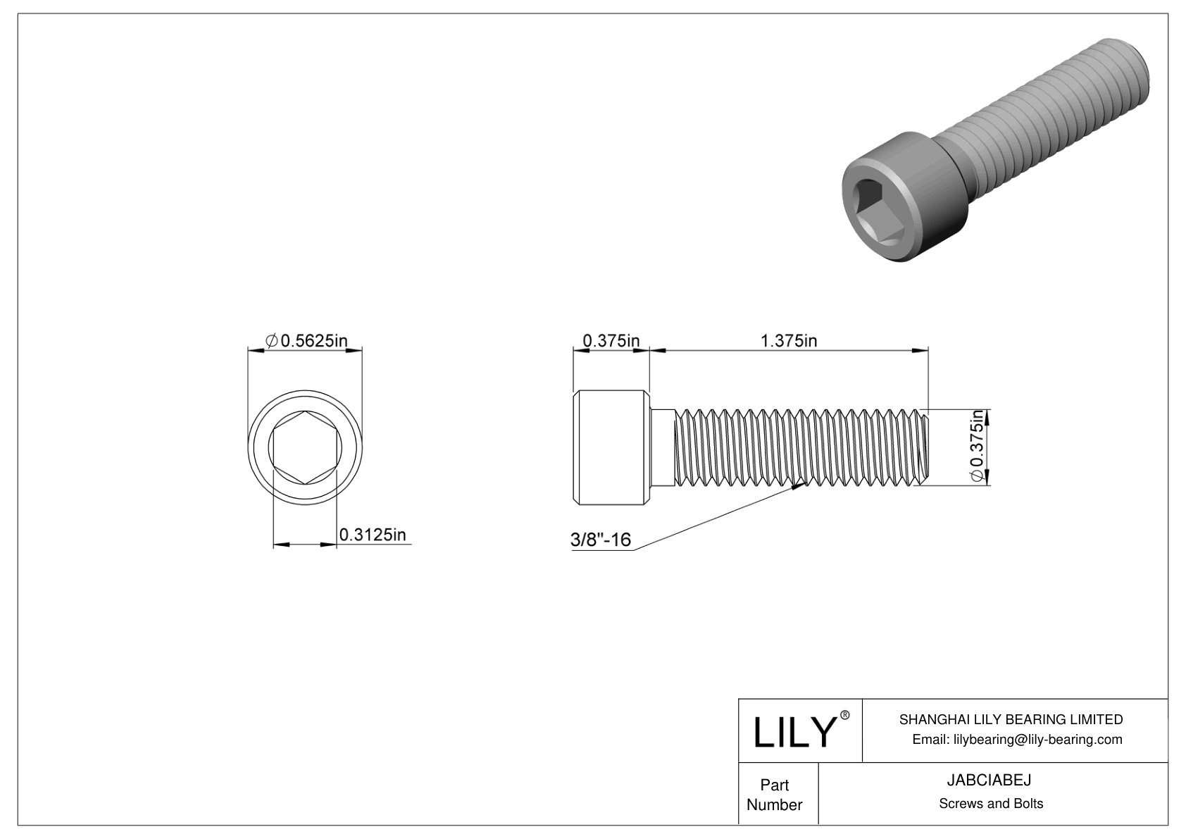 JABCIABEJ 合金钢内六角螺钉 cad drawing