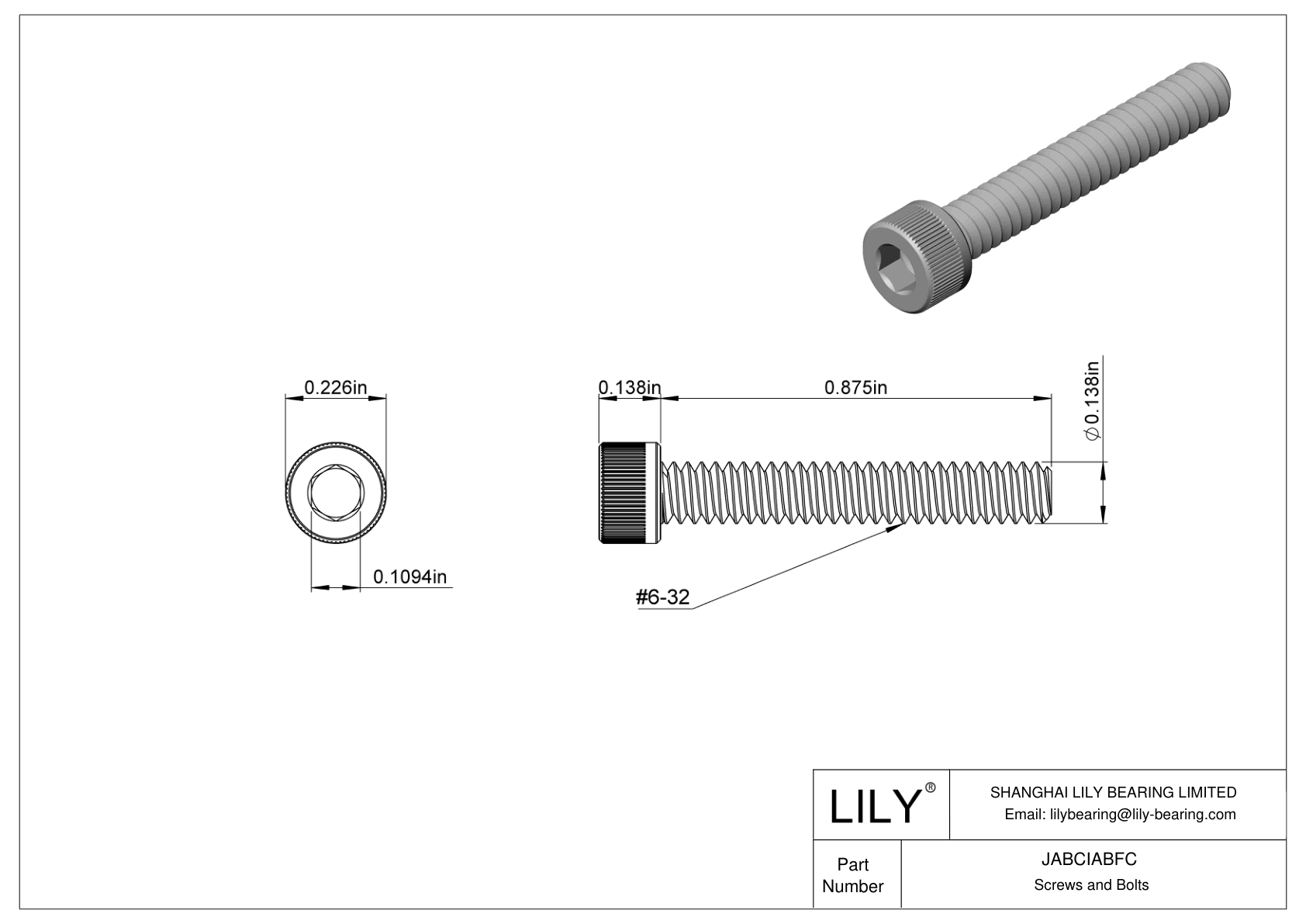 JABCIABFC 合金钢内六角螺钉 cad drawing