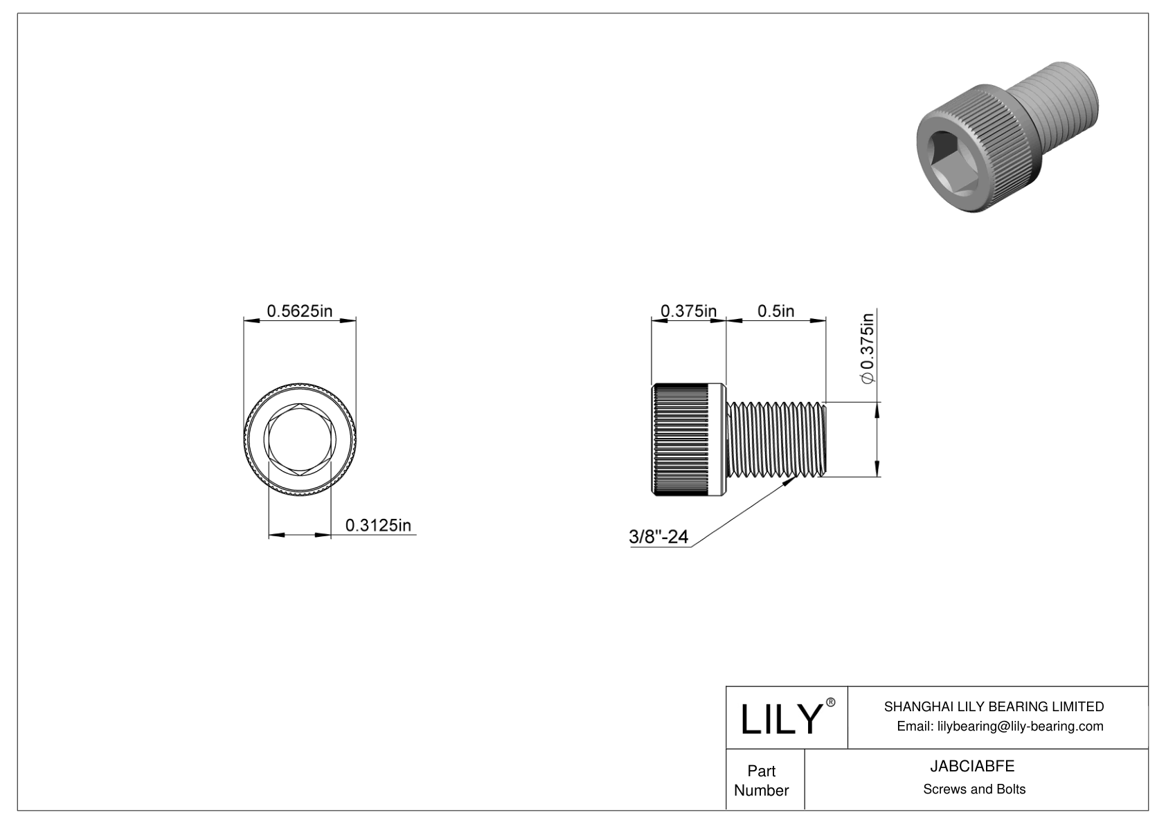 JABCIABFE Alloy Steel Socket Head Screws cad drawing