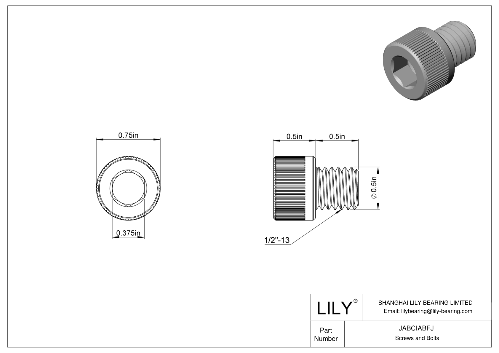 JABCIABFJ Alloy Steel Socket Head Screws cad drawing