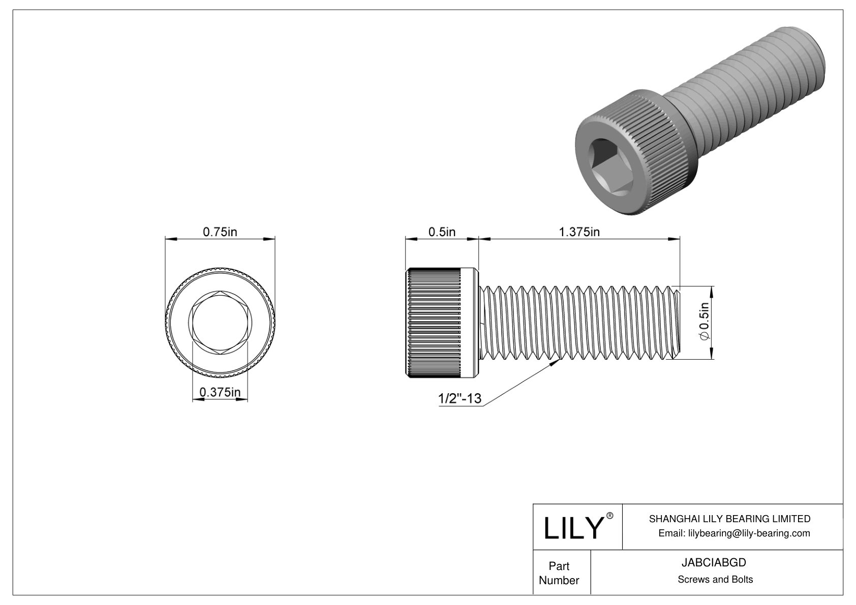 JABCIABGD Alloy Steel Socket Head Screws cad drawing