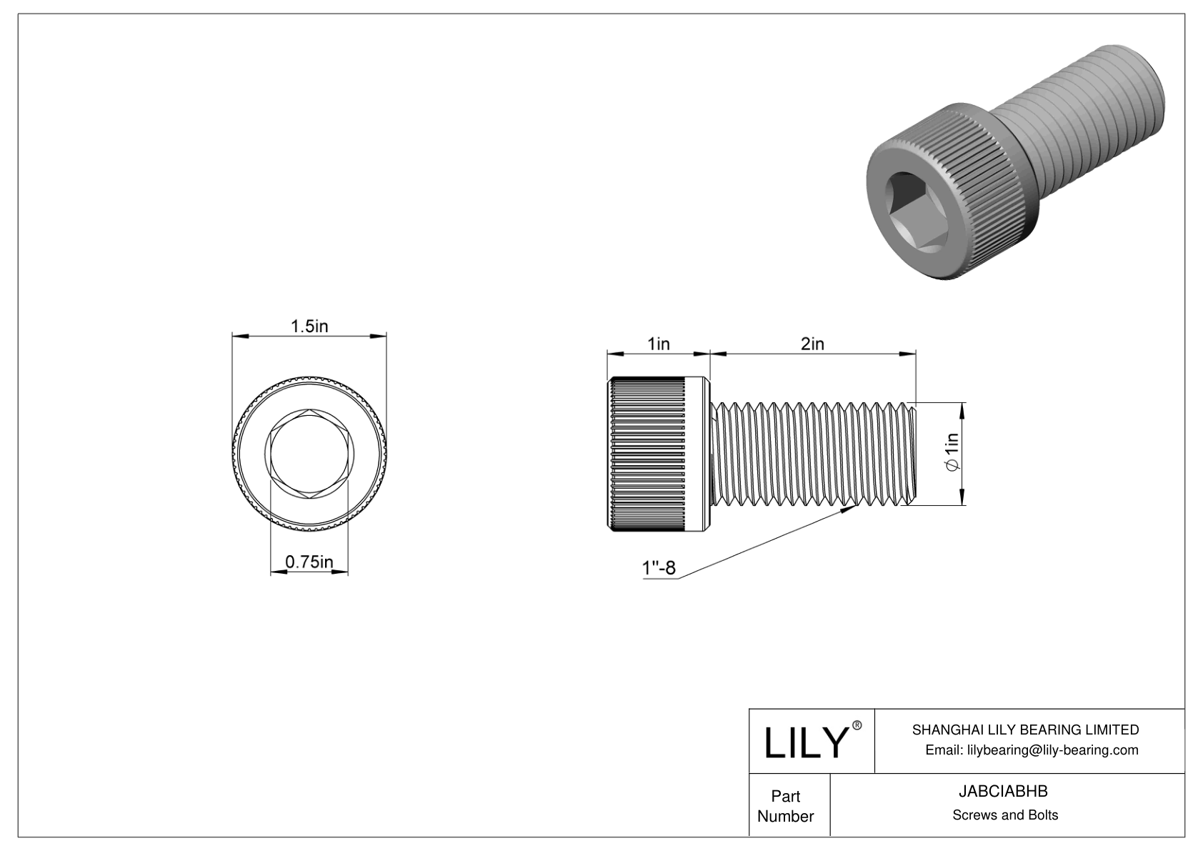 JABCIABHB Tornillos de cabeza cilíndrica de acero aleado cad drawing