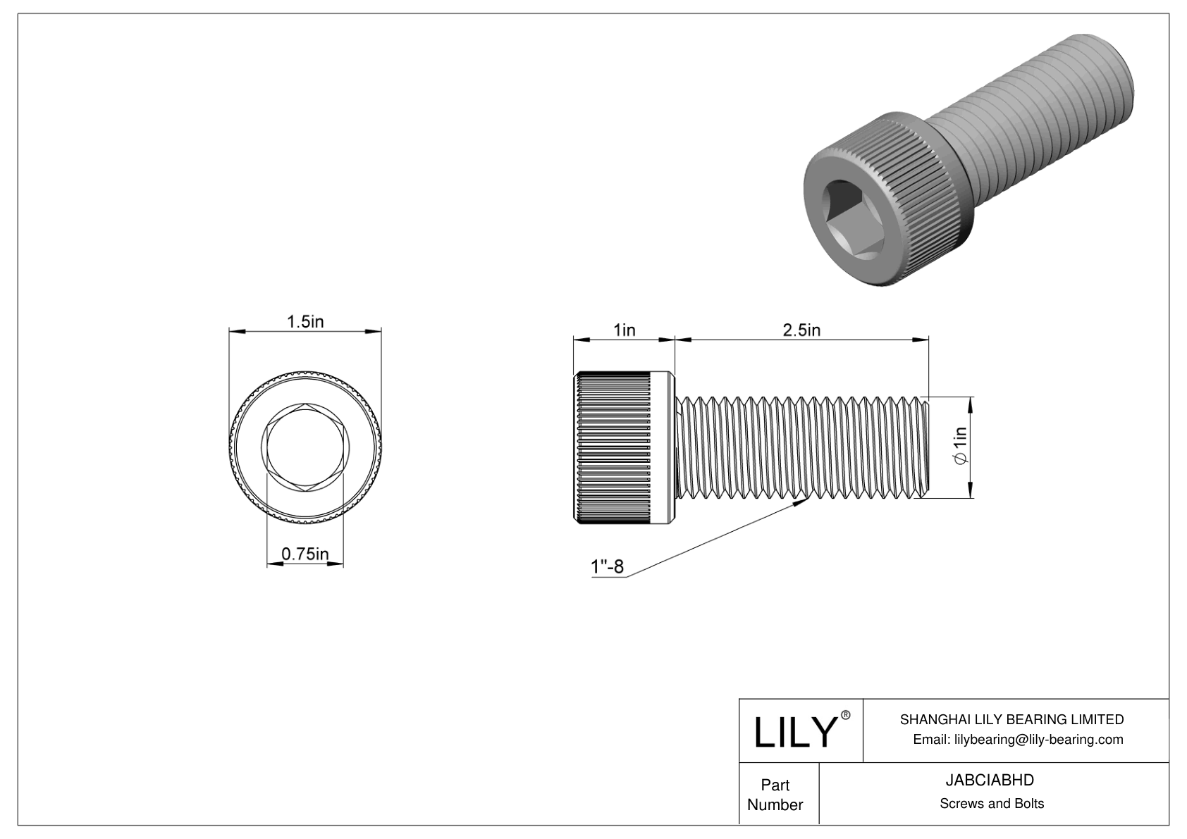 JABCIABHD Tornillos de cabeza cilíndrica de acero aleado cad drawing