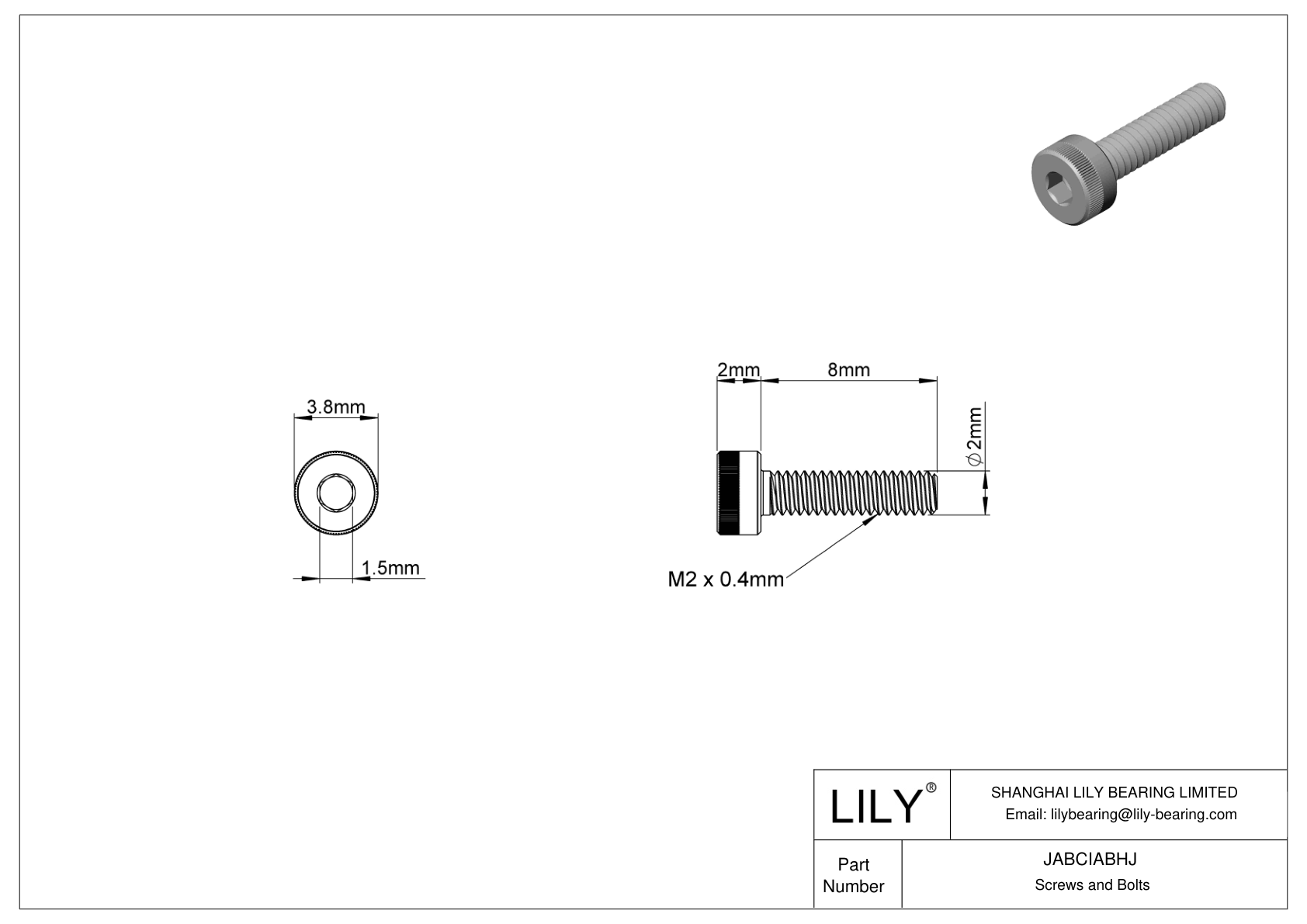 JABCIABHJ Tornillos de cabeza cilíndrica de acero aleado cad drawing