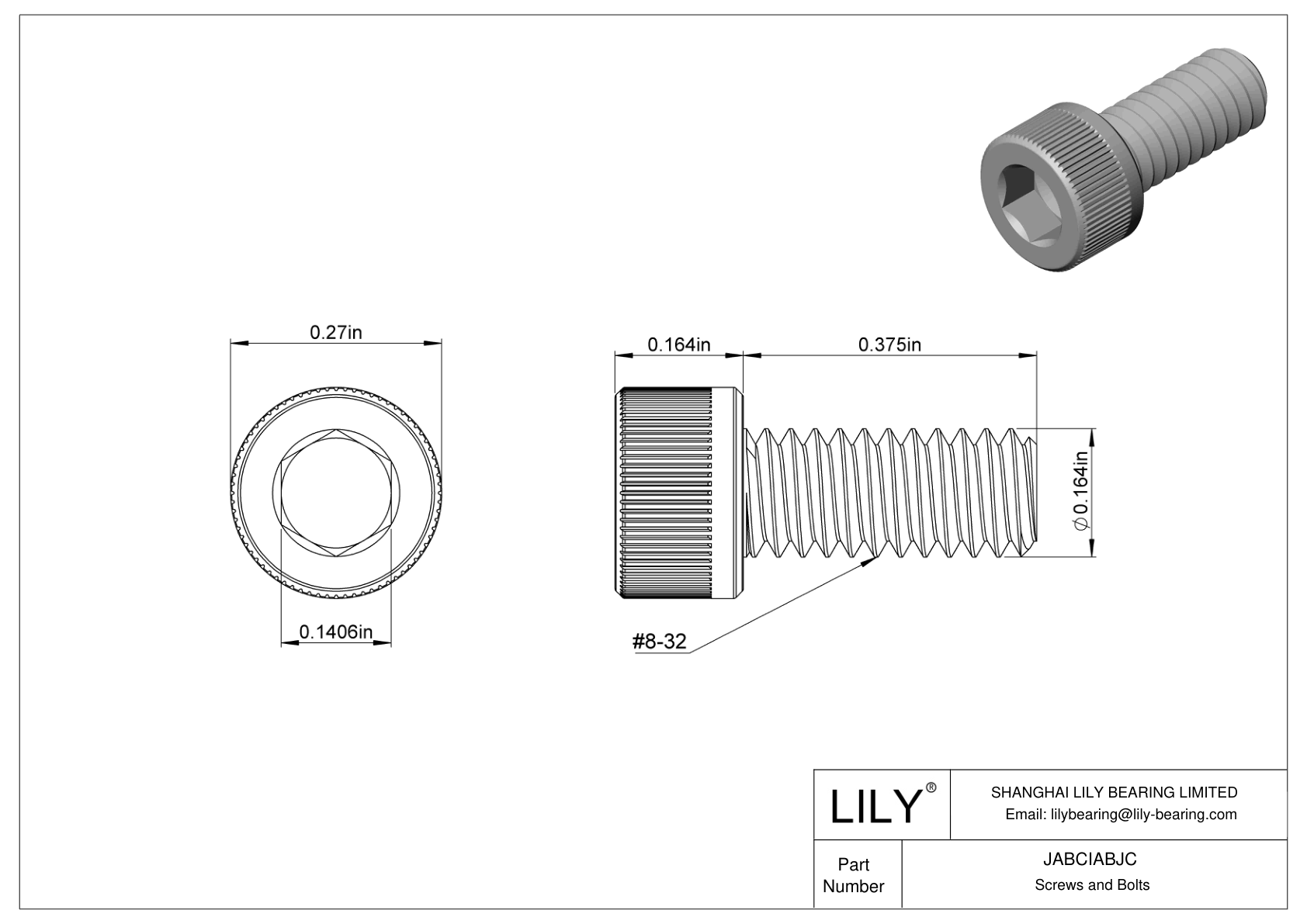 JABCIABJC Tornillos de cabeza cilíndrica de acero aleado cad drawing