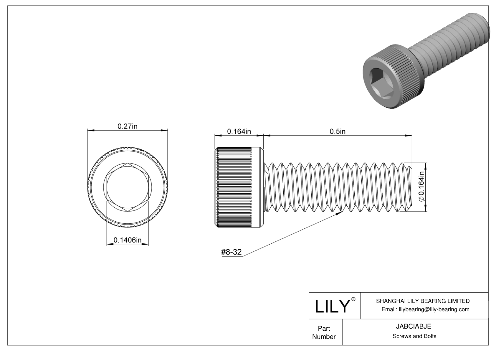 JABCIABJE Tornillos de cabeza cilíndrica de acero aleado cad drawing