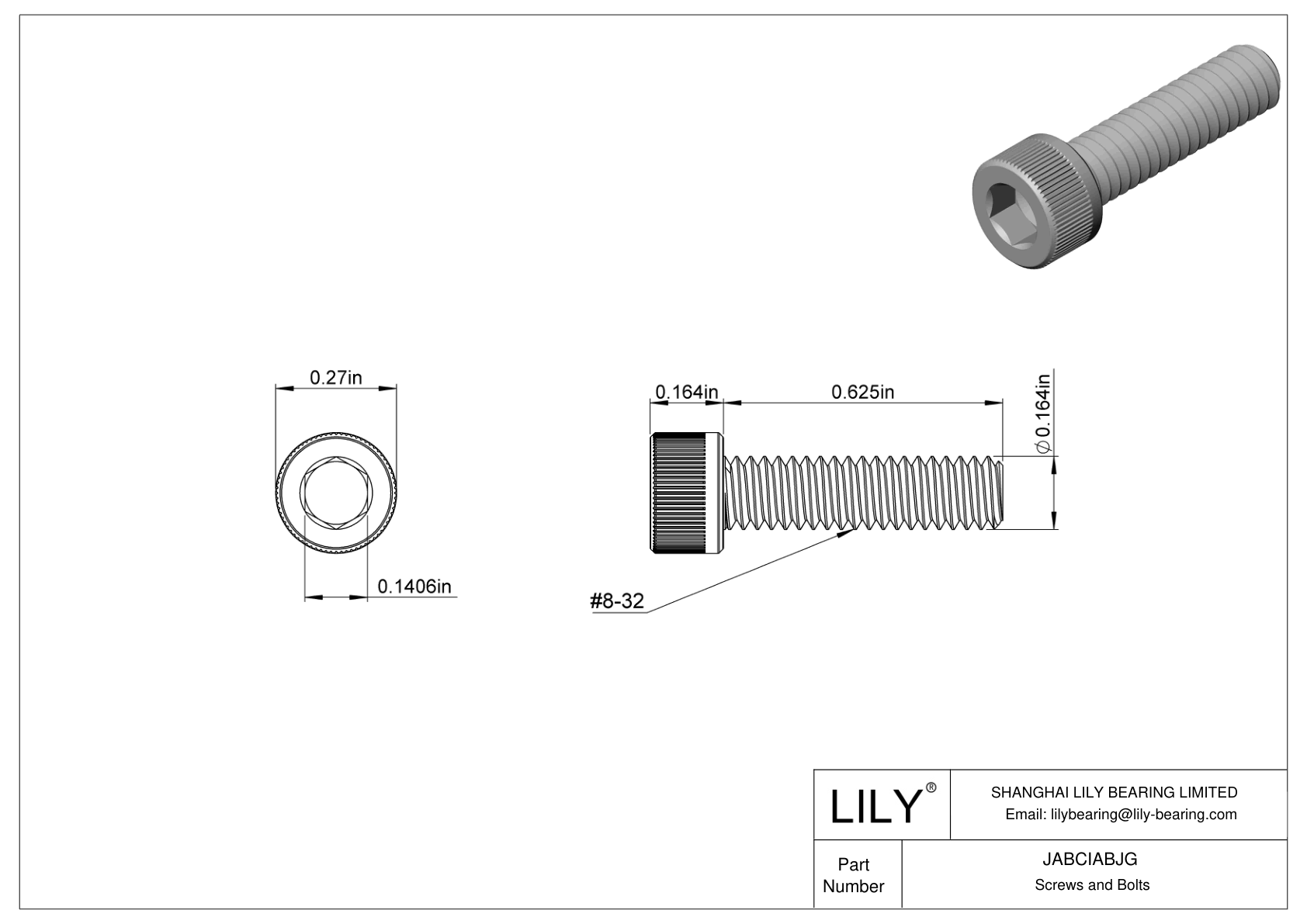 JABCIABJG Alloy Steel Socket Head Screws cad drawing