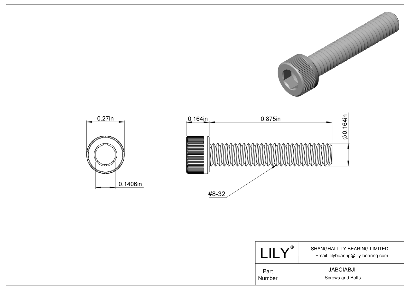 JABCIABJI Tornillos de cabeza cilíndrica de acero aleado cad drawing