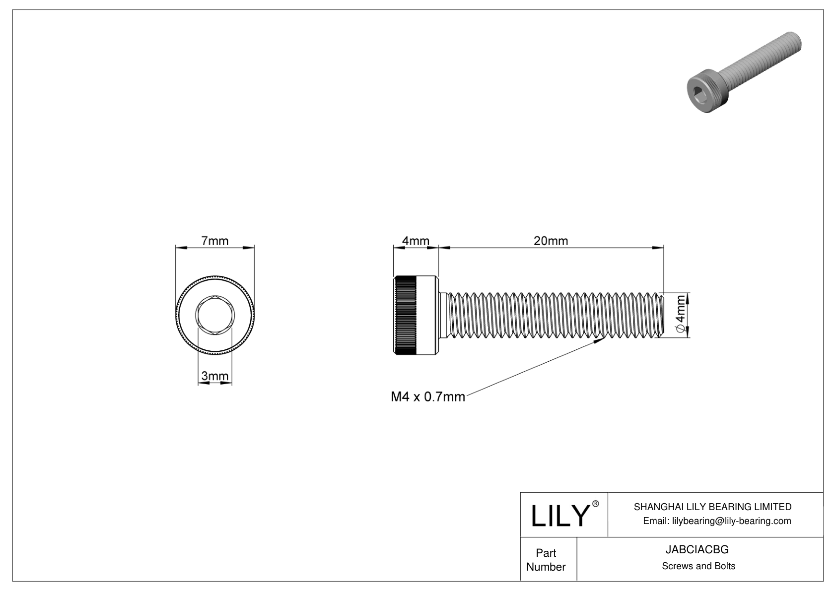 JABCIACBG 合金钢内六角螺钉 cad drawing