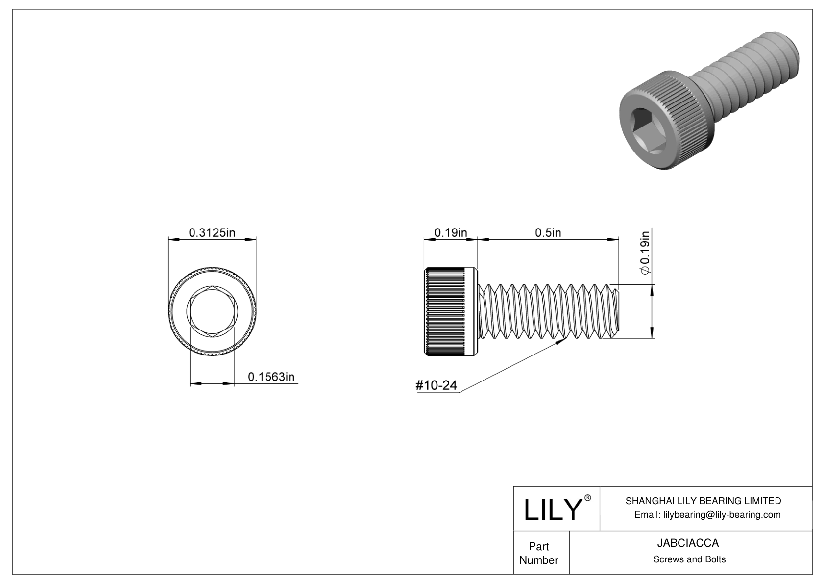 JABCIACCA Tornillos de cabeza cilíndrica de acero aleado cad drawing