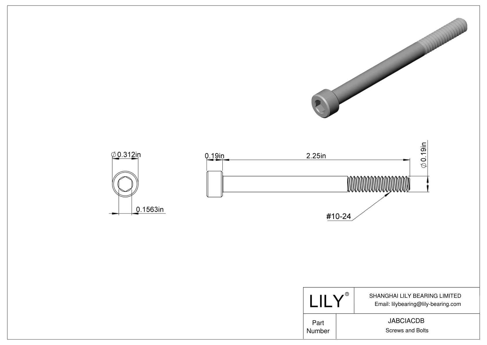 JABCIACDB Tornillos de cabeza cilíndrica de acero aleado cad drawing