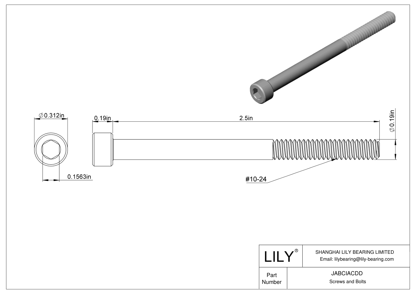 JABCIACDD Tornillos de cabeza cilíndrica de acero aleado cad drawing