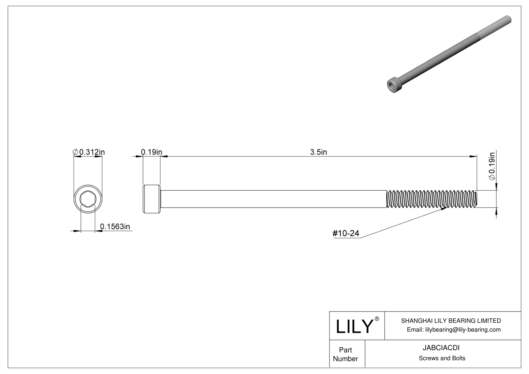 JABCIACDI Tornillos de cabeza cilíndrica de acero aleado cad drawing