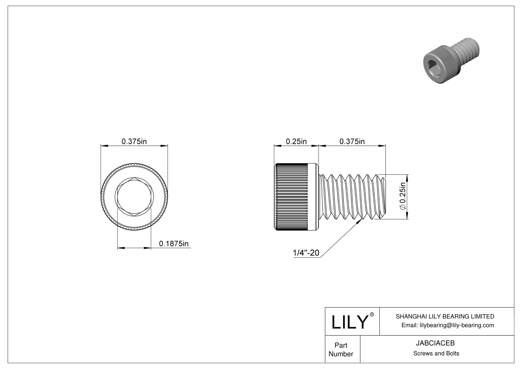 JABCIACEB 合金钢内六角螺钉 cad drawing