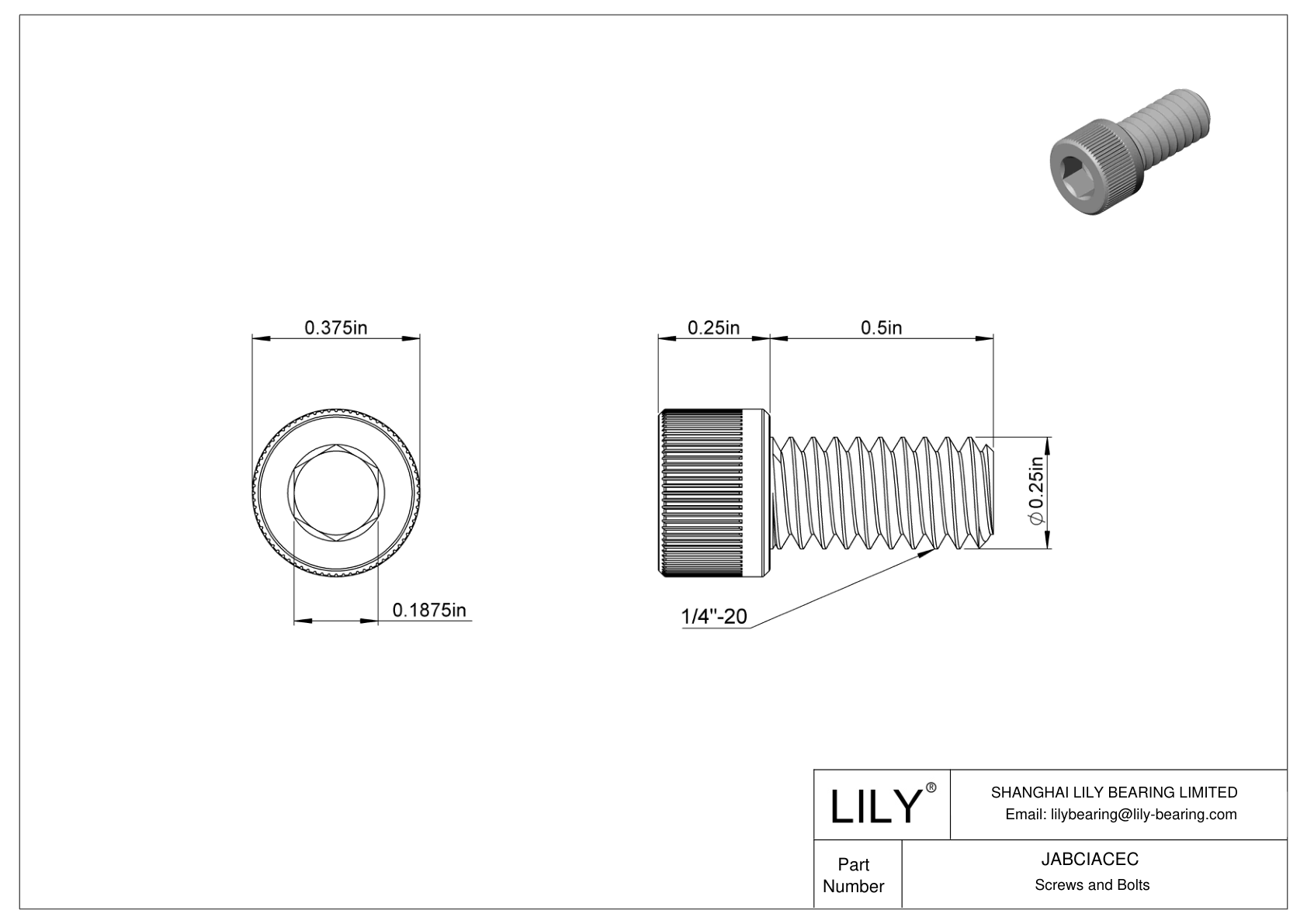 JABCIACEC 合金钢内六角螺钉 cad drawing