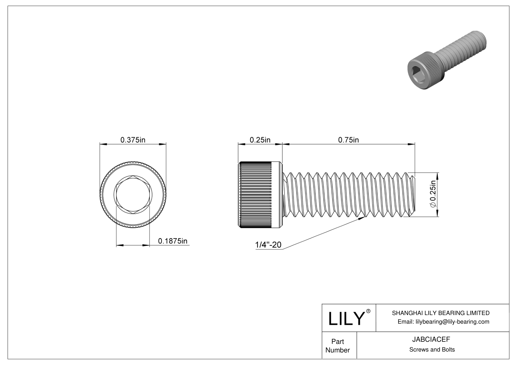 JABCIACEF 合金钢内六角螺钉 cad drawing