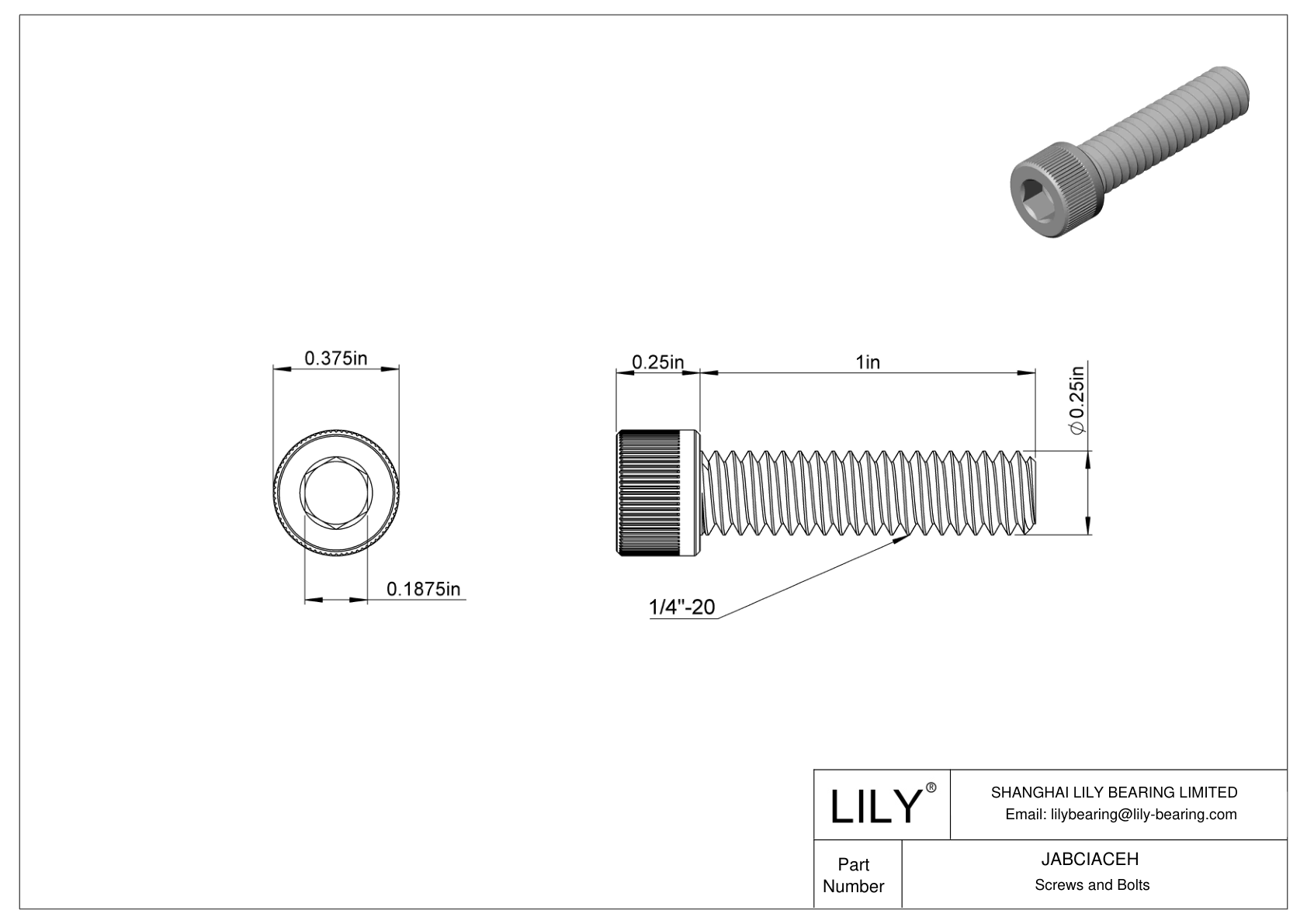 JABCIACEH 合金钢内六角螺钉 cad drawing