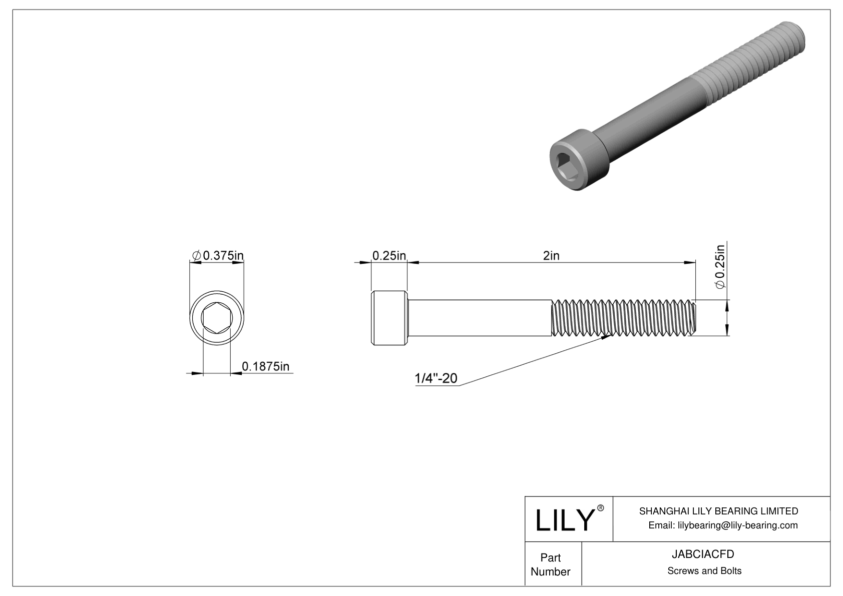 JABCIACFD 合金钢内六角螺钉 cad drawing