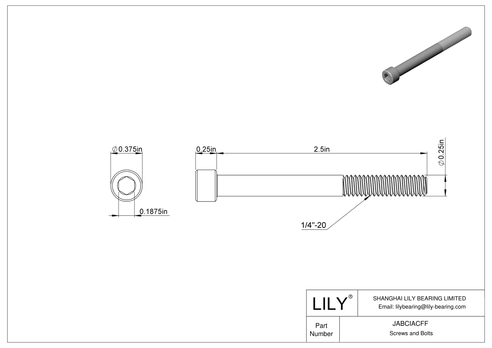 JABCIACFF 合金钢内六角螺钉 cad drawing