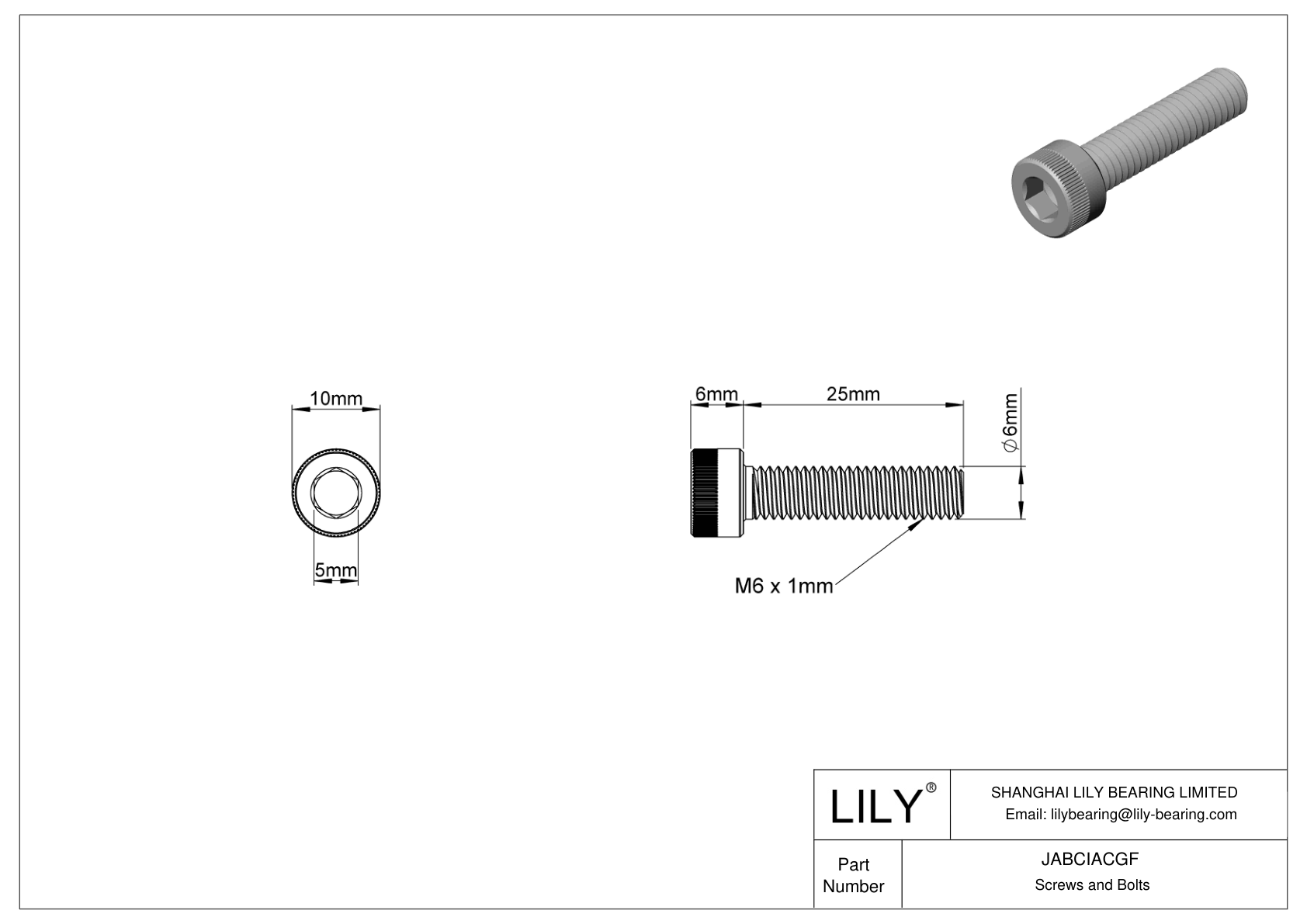 JABCIACGF 合金钢内六角螺钉 cad drawing