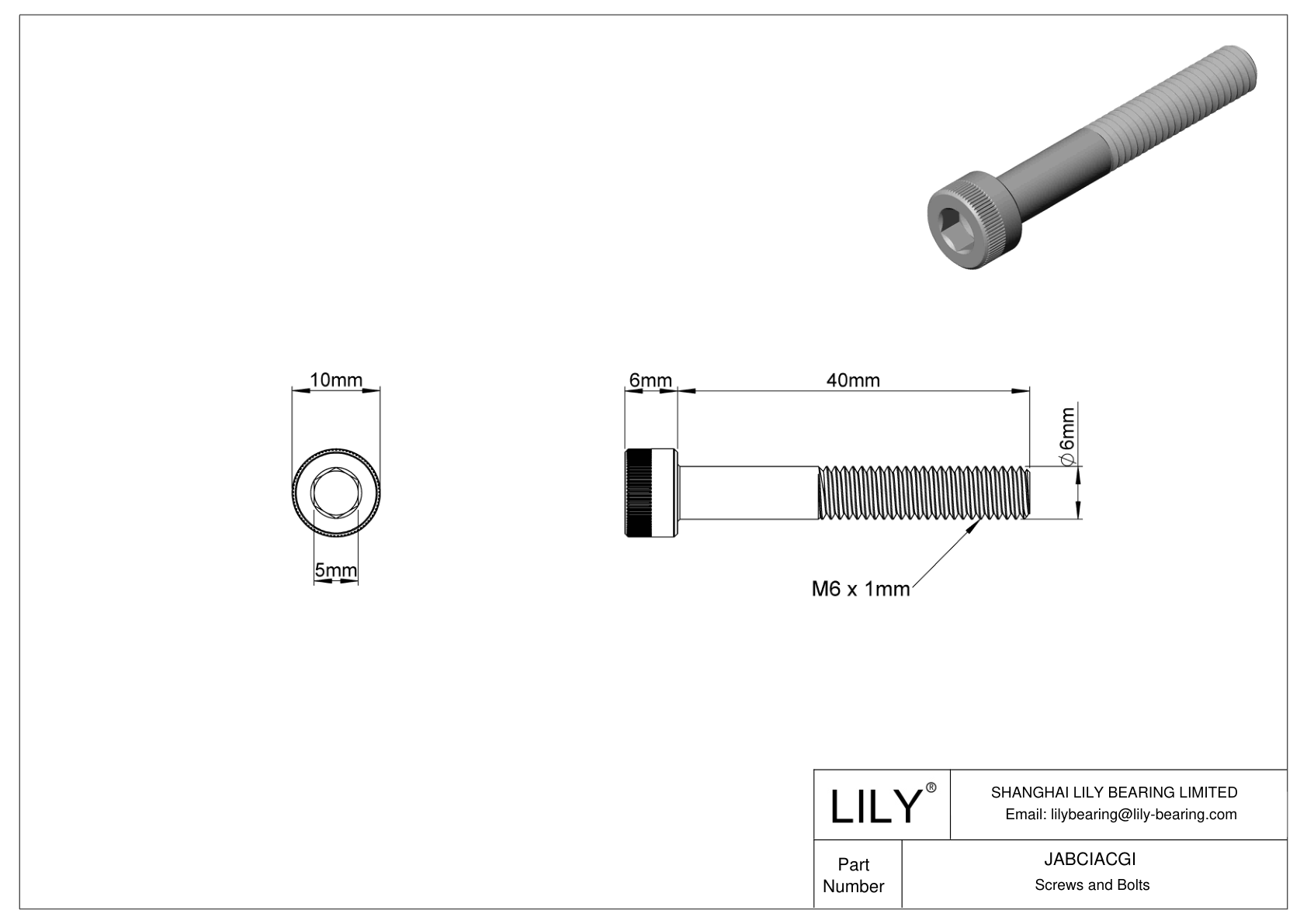 JABCIACGI 合金钢内六角螺钉 cad drawing