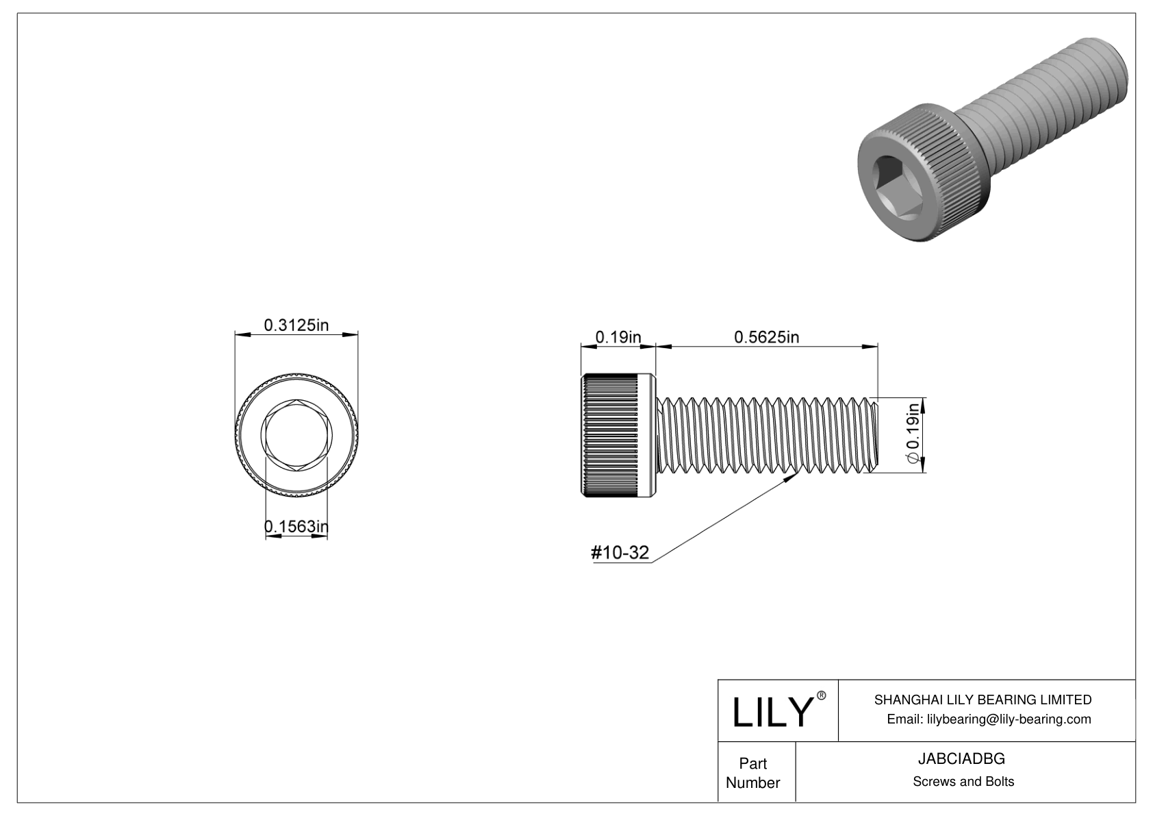 JABCIADBG Tornillos de cabeza cilíndrica de acero aleado cad drawing