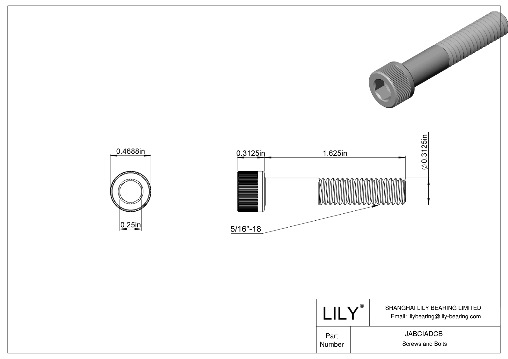 JABCIADCB Tornillos de cabeza cilíndrica de acero aleado cad drawing