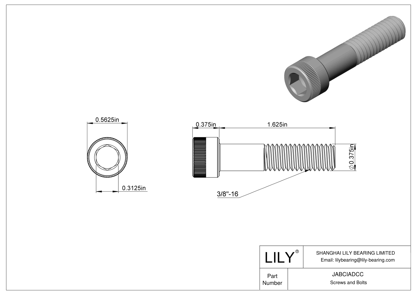 JABCIADCC 合金钢内六角螺钉 cad drawing