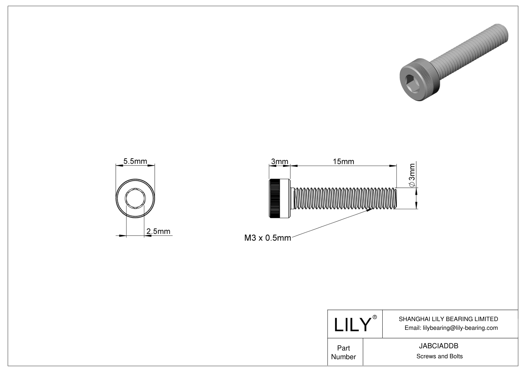 JABCIADDB 合金钢内六角螺钉 cad drawing