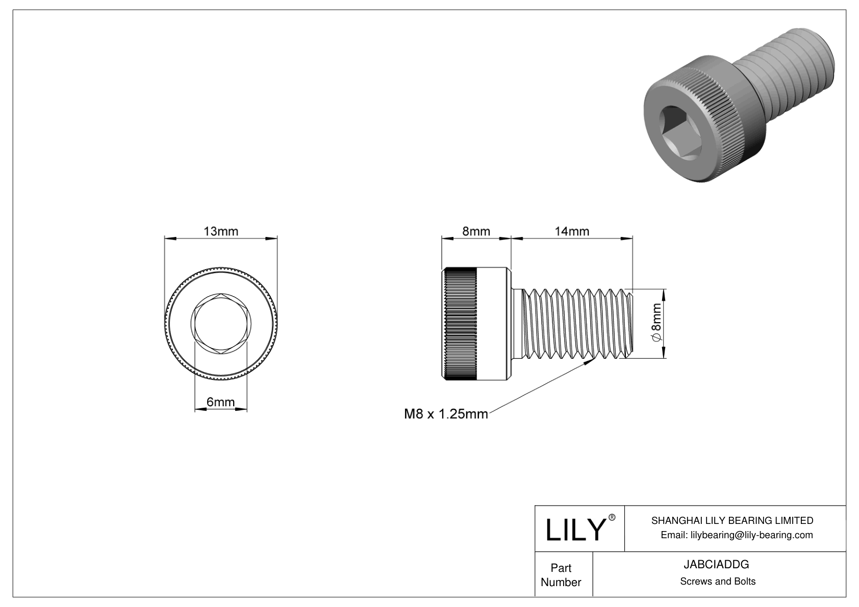 JABCIADDG Alloy Steel Socket Head Screws cad drawing