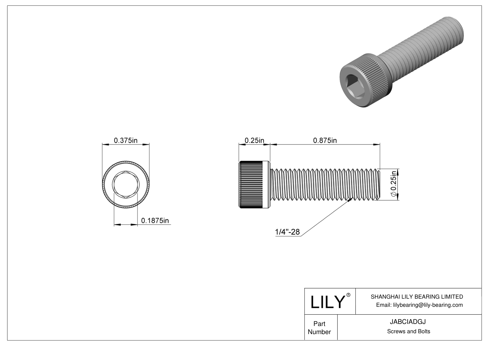 JABCIADGJ Tornillos de cabeza cilíndrica de acero aleado cad drawing