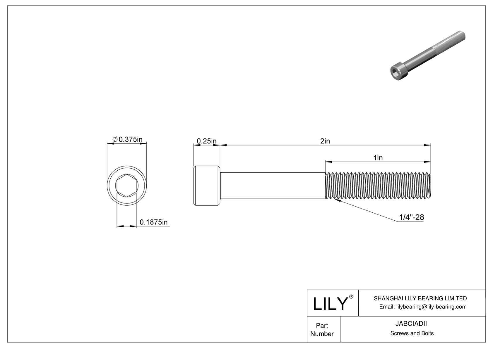 JABCIADII Tornillos de cabeza cilíndrica de acero aleado cad drawing