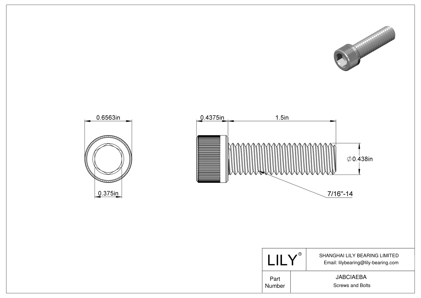 JABCIAEBA Tornillos de cabeza cilíndrica de acero aleado cad drawing