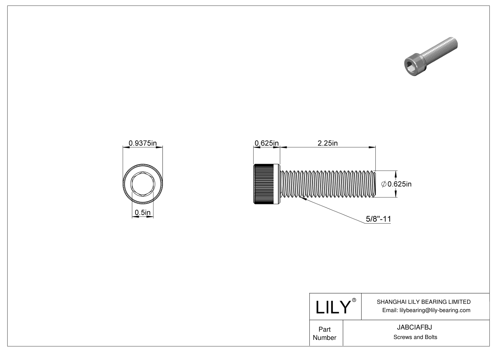 JABCIAFBJ Alloy Steel Socket Head Screws cad drawing