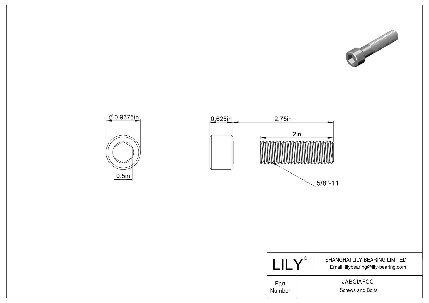 JABCIAFCC Tornillos de cabeza cilíndrica de acero aleado cad drawing