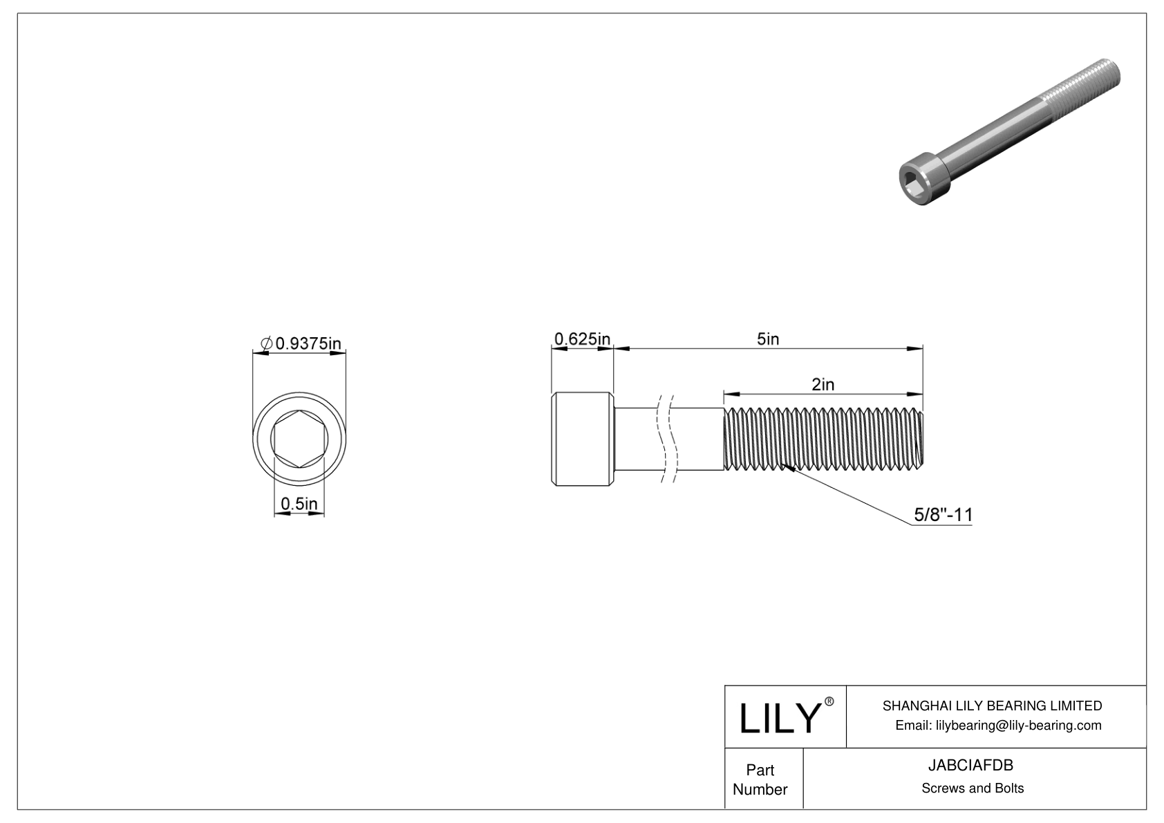 JABCIAFDB Tornillos de cabeza cilíndrica de acero aleado cad drawing