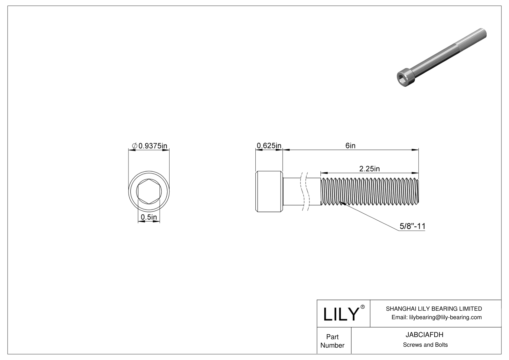 JABCIAFDH Tornillos de cabeza cilíndrica de acero aleado cad drawing