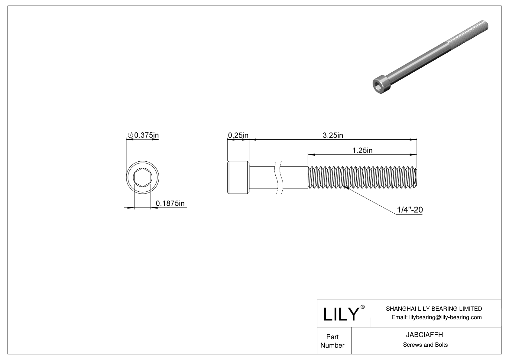 JABCIAFFH 合金钢内六角螺钉 cad drawing