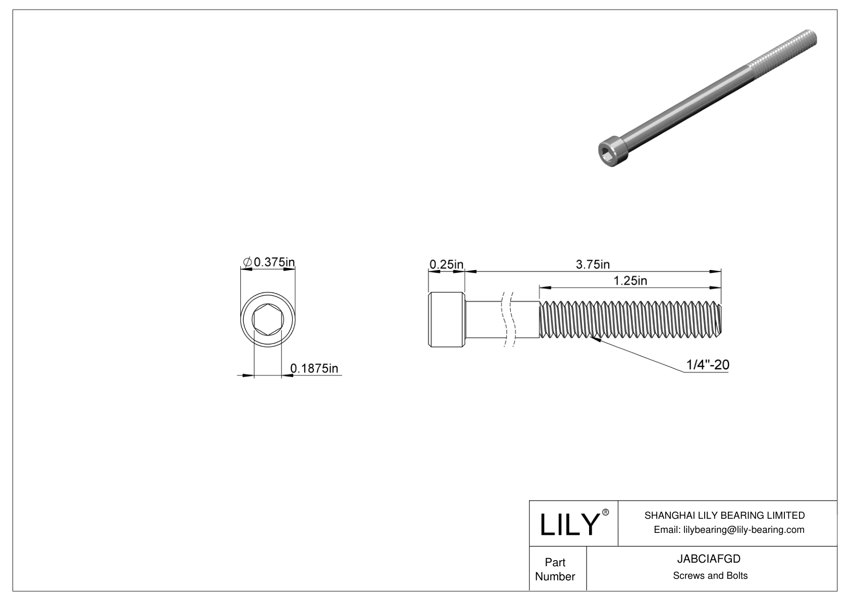 JABCIAFGD 合金钢内六角螺钉 cad drawing