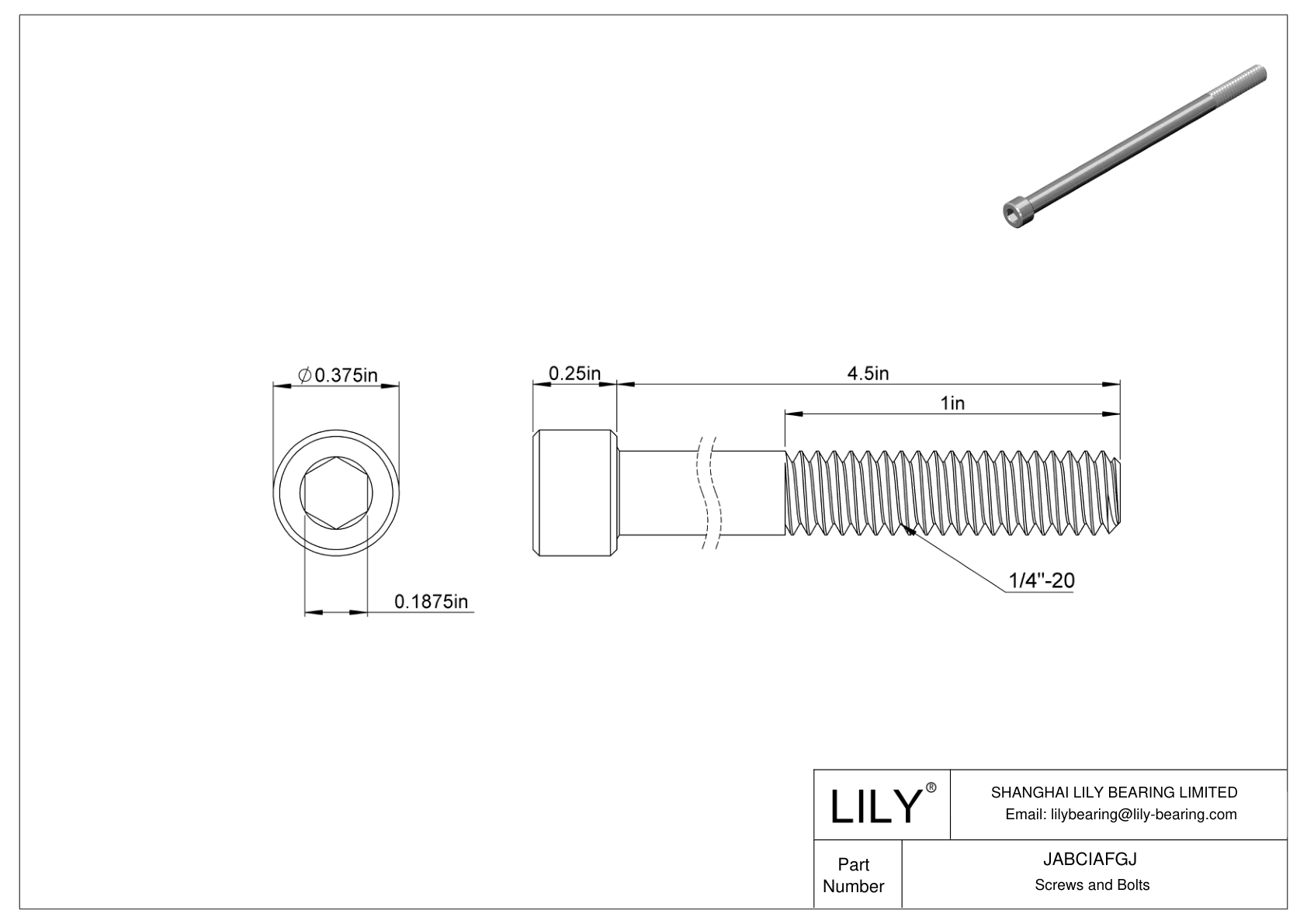 JABCIAFGJ Alloy Steel Socket Head Screws cad drawing