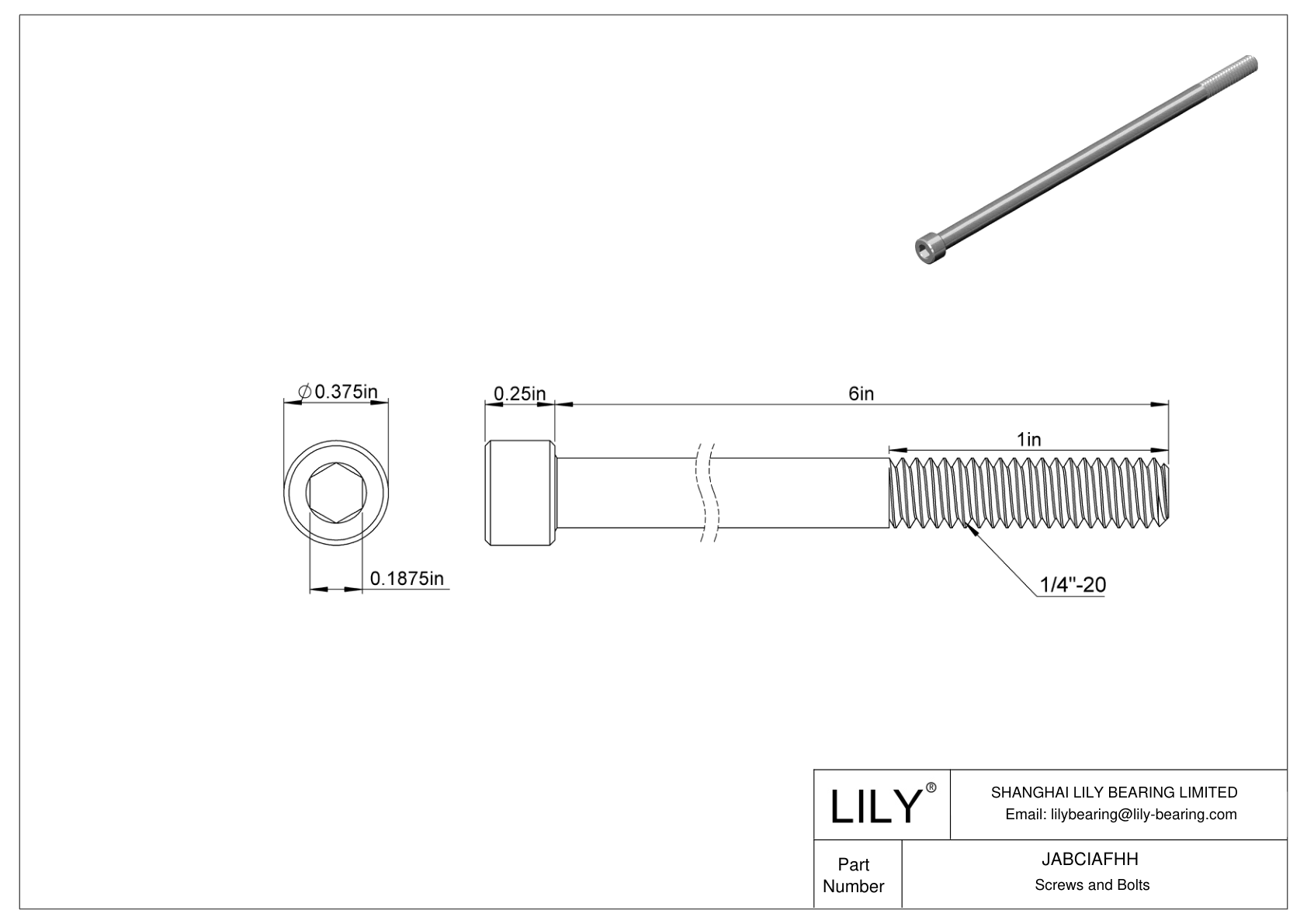 JABCIAFHH 合金钢内六角螺钉 cad drawing