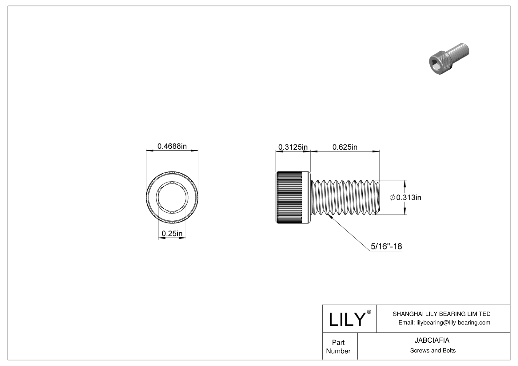 JABCIAFIA Tornillos de cabeza cilíndrica de acero aleado cad drawing