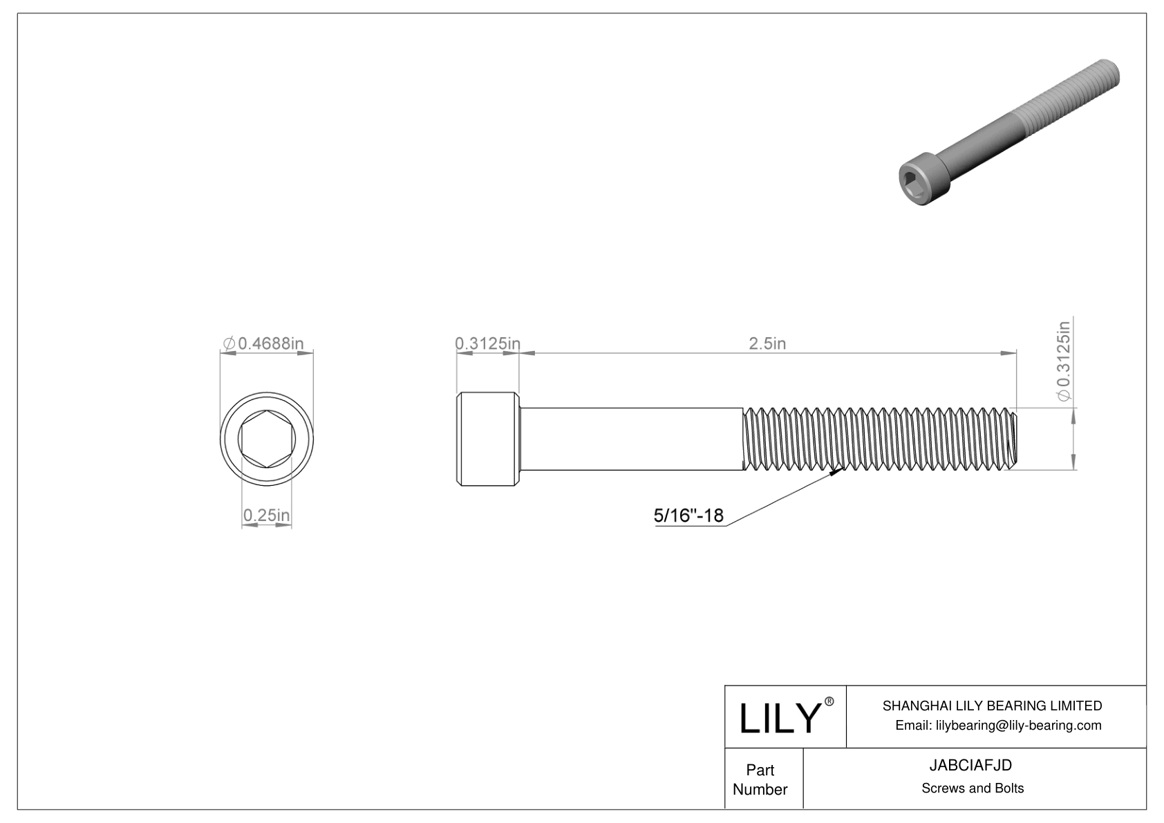 JABCIAFJD Tornillos de cabeza cilíndrica de acero aleado cad drawing